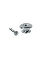 Straplocks, metaal, nikkel, met schroef, rond model, diameter 17mm, 2-pack