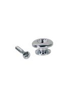 Straplocks, metaal, chroom, met schroef, rond model, diameter 17mm, 2-pack