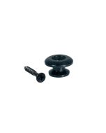 Straplocks, metaal, zwart, met schroef, rond model, diameter 17mm, 2-pack