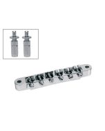 Brug voor e-gitaar, "tune'o matic", nikkel, stud spacing 73,5mm, stud diam 6,0mm