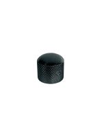 Dome knob, metal, black, diam 18,0mmx18,5mm, with set screw, shaft size 6,1mm