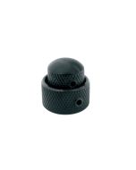 Double dome knob, metal, black, 14x11 + 19x10mm, with set screws allen type, shaft size 3,0 + 6,0