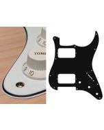 Pickguard Strat, 3 ply, white, HH, 3 pot holes, 3-5 switch