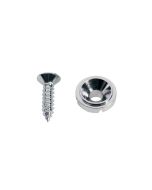 Snaargeleider, knoop model, chroom, inclusief schroef, diameter 10mm, hoogte 5mm
