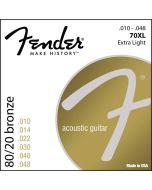 Fender 80/20 Bronze string set acoustic bronze roundwound extra light 010-014-022-030-040-048 