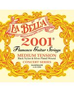 LaBella 2001 Series snarenset klassiek, professional flamenco, medium tension, black nylon trebles, silverplated basses