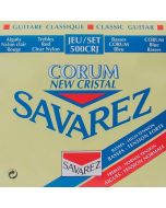 Savarez New Cristal Corum snarenset klassiek, New Cristal trebles, silverwound Corum basses, hybrid tension