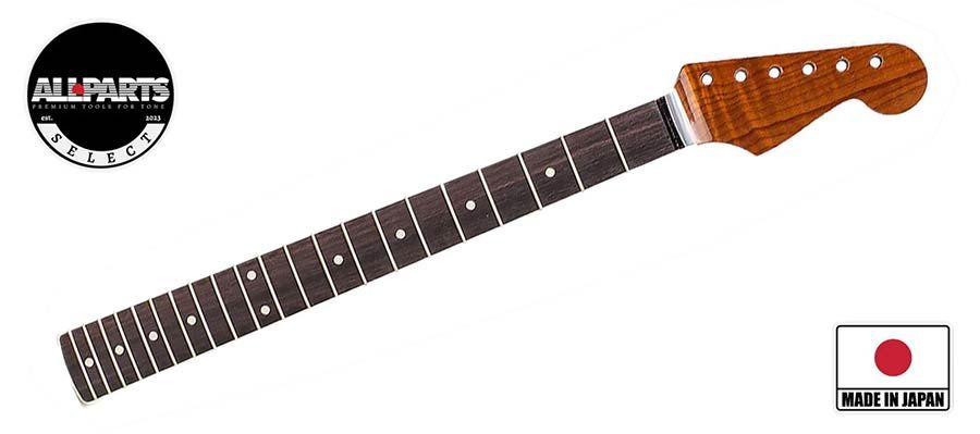 ギター ALLPARTS Stratocaster Neck Allparts VIN-MOD Deluxe neck for Stratocaster, AAA+ roasted flamed