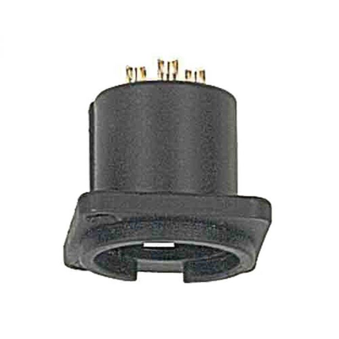 XLR chassis conn, male, 3-polig, zwart, 19 x 24mm