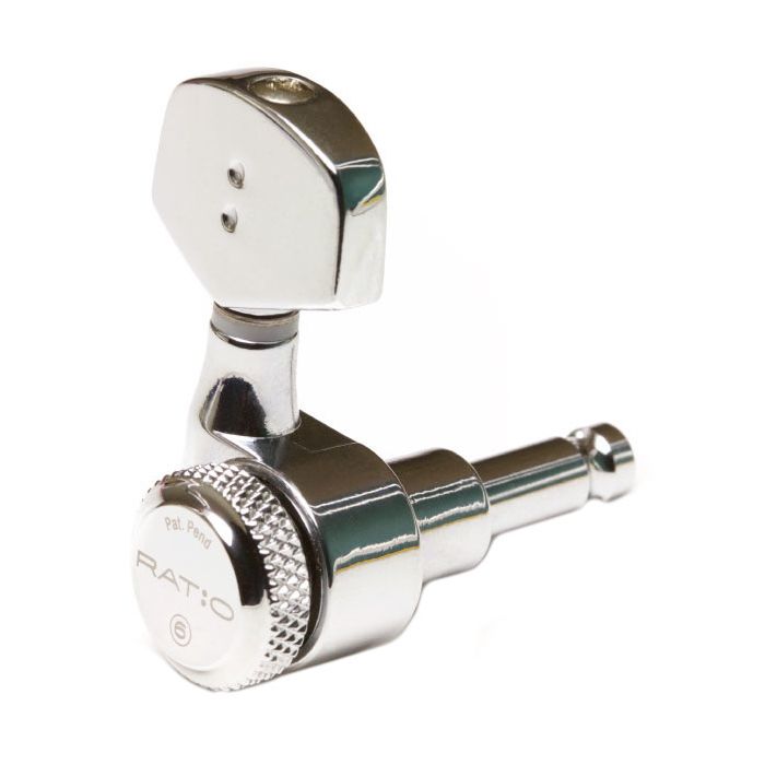 Graph Tech PRL-8311-C0 Ratio Electric Locking Machine Heads with Contemporary Button - 3 + 3 - Chrome