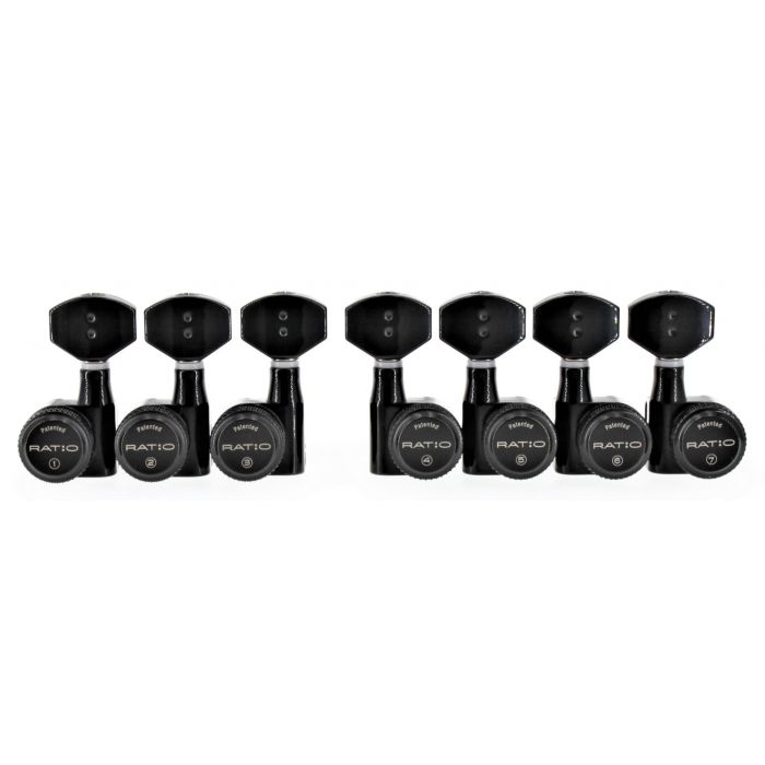 Graph Tech PRL-8521-B7 Ratio Electric Locking Machine Heads with Contemporary Button - 7-String