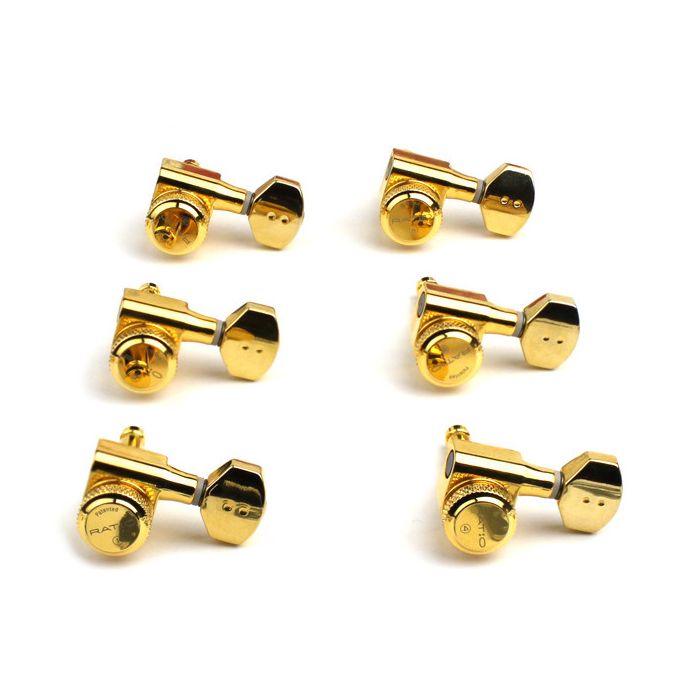Graph Tech PRL-8721-G0 Ratio Electric Locking Machine Heads with Mini Contemporary Button - 6-in-Line
