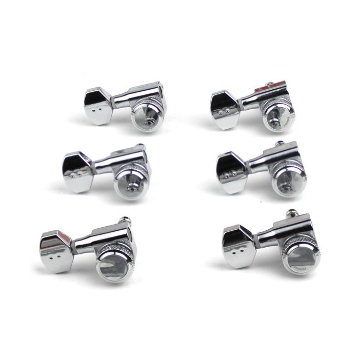 Graph Tech PRL-8721-LC0 Ratio Electric Locking Machine Heads with Mini Contemporary Button - 6-in-Line