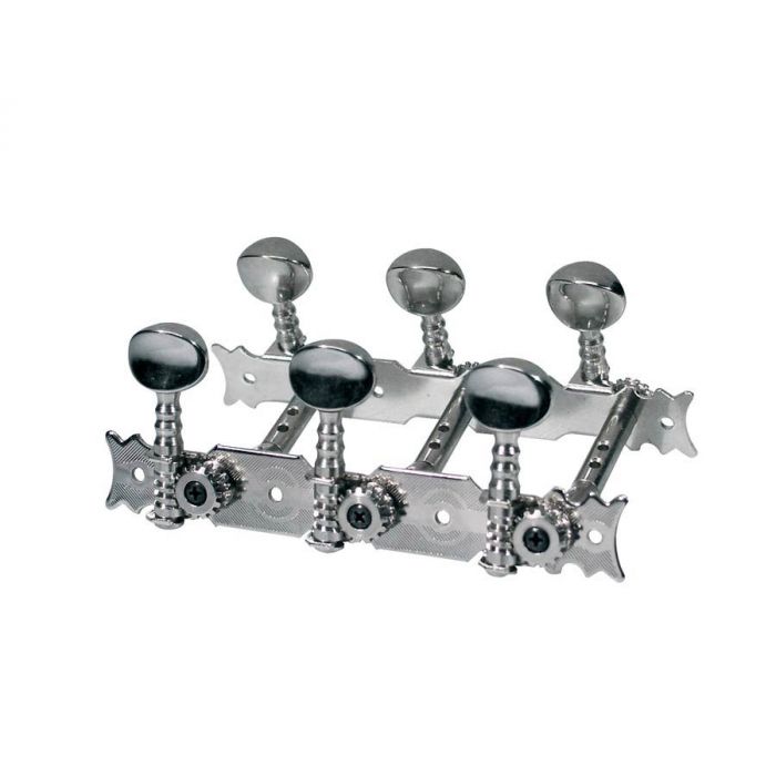Stemmechanieken voor klassieke gitaar, dubbel geboorde metalen as, 70mm, metalen knoppen