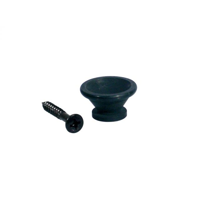 Straplocks, metaal, zwart, met schroef, v-model, diameter 17mm, 2-pack
