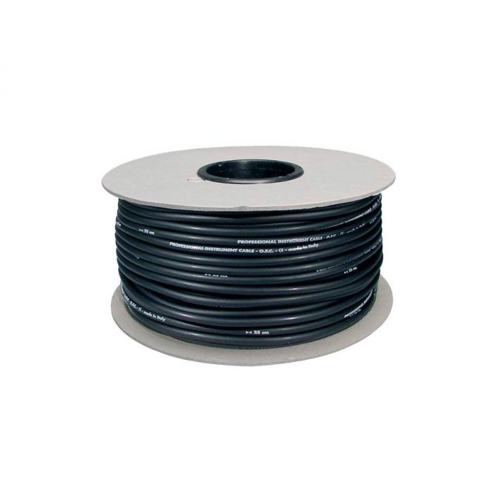 Instrumentkabel, zwart, rol, 100 meter, 6mm diameter