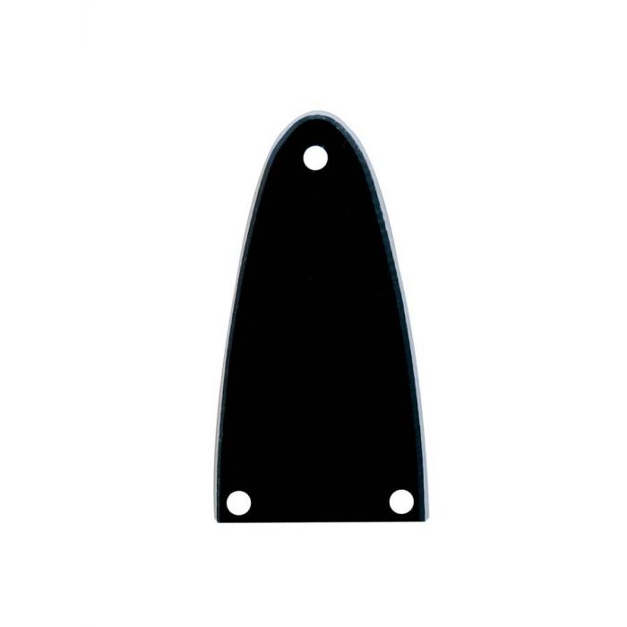 truss rod cover, black, 2 ply, black - white tap