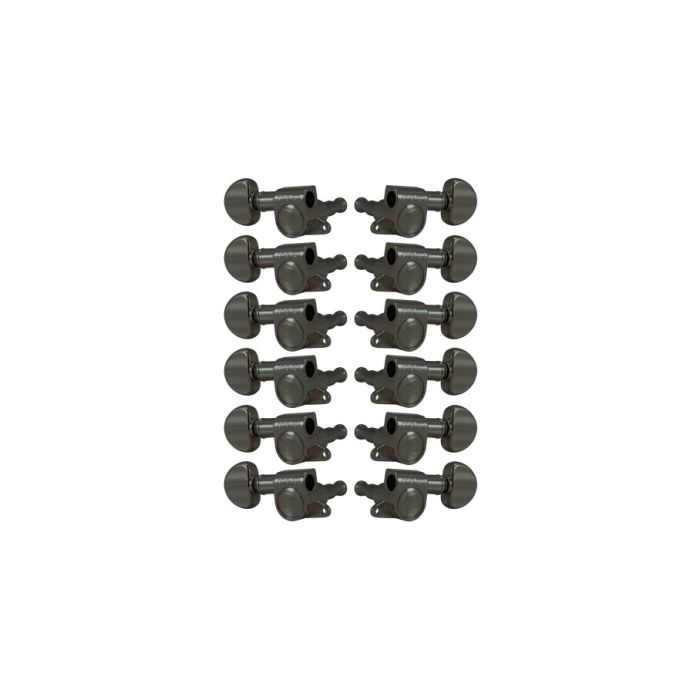 Mini Rotomatics Guitar Machine Heads, Black Nickel / 12 string