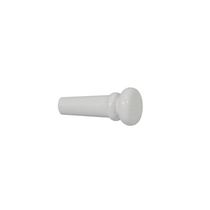 Eindknop, plastic, wit, folk model (viool vorm), 12-pack