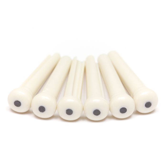 Graph Tech TUSQ PP-1122-00 - Traditional Style Bridge Pins - White - with Black Pearl Inlay