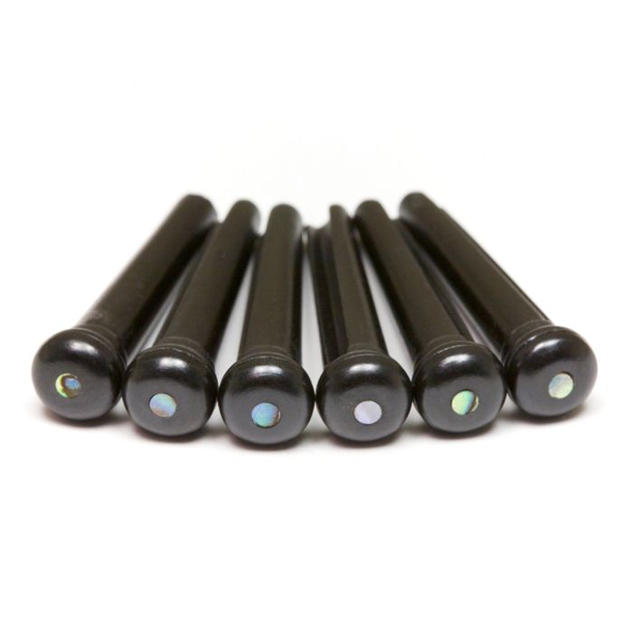 Graph Tech TUSQ PP-2182-00 - Traditional Style Bridge Pins - Black - with Paua Shell Inlay