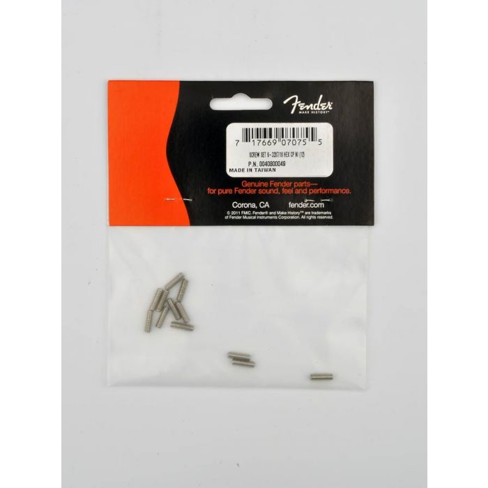 Fender Genuine Replacement Part saddle height screws Standard Series basses 6-32 x 7/16 hex nickel 12 pcs