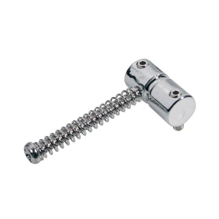 Brugzadel, metaal, chroom, Jazz/ P-Bass, p=20, inclusief veer en schroef, 4-pack