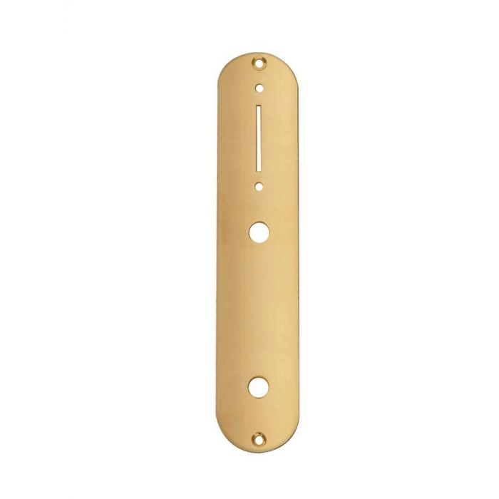 Control plate, gold, 32x160mm, Tele, 9,5mm holes for inch pots