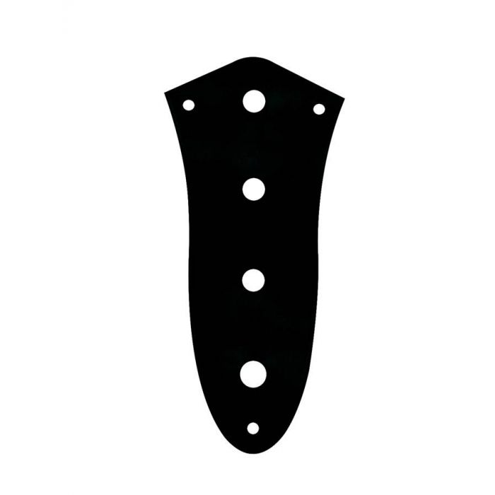 Control plate, black gloss, Jazz bass, 9,5mm holes for inch pots