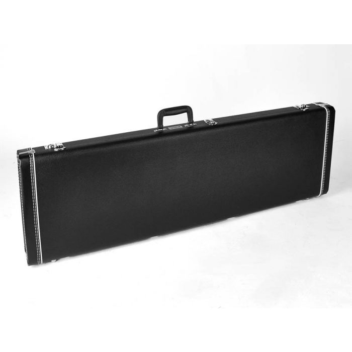 Fender deluxe case for Precision Bass leather handle and ends black tolex & orange plush interior 