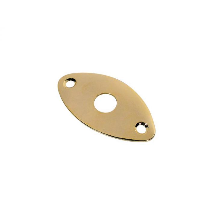 Jack plate, football shape, gold, slanted metal