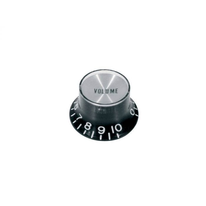 Bell knob SG model, black with chrome cap, volume, for inch type pot shaft