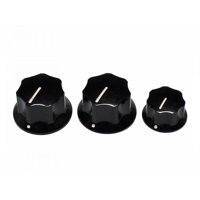 Fender Genuine Replacement Part jbass/mustang knobs for CTS shaft size 2+1 black 