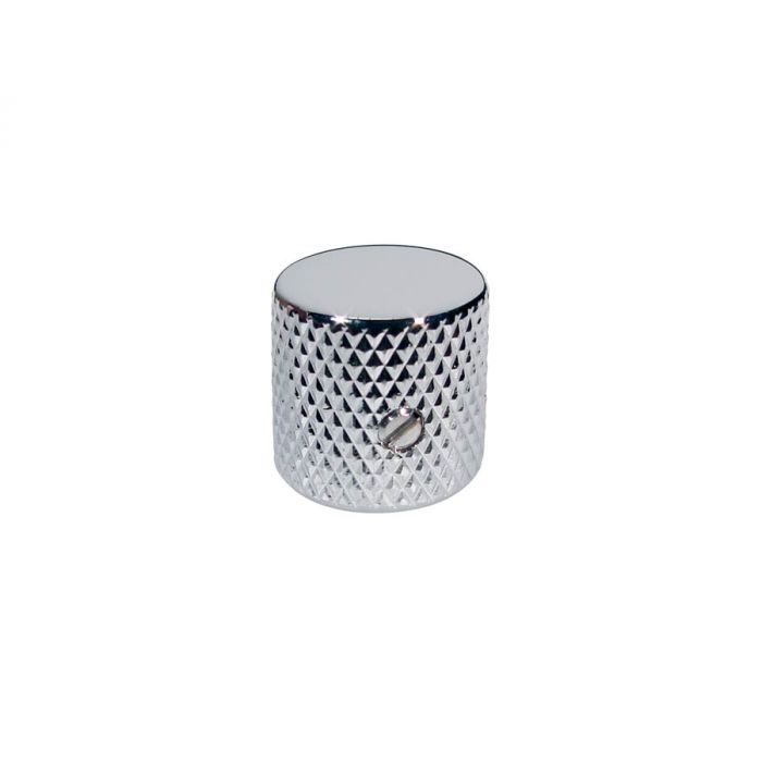 Dome knob, metal, chrome, diam 19,0mmx19,0mm, with set screw, shaft size 6,1mm