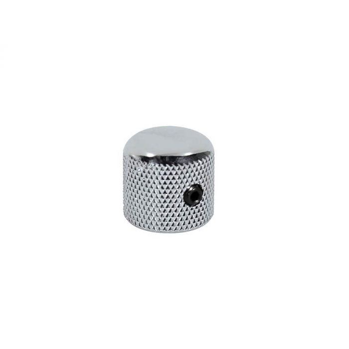 Dome knob, metal, chrome, diam 18,0mmx18,5mm, with set screw, shaft size 6,1mm