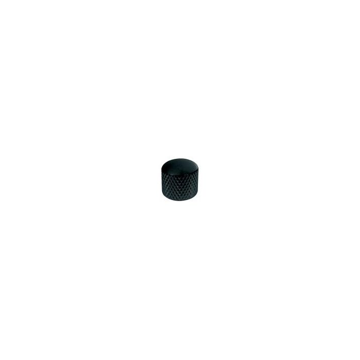 Dome knob, metal, black, diam ca. 18,0mmx 18mm, push on, shaft size 6,0mm