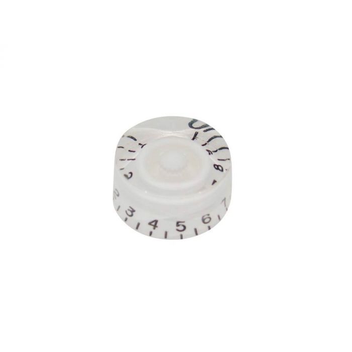 Speed knob (hatbox), transparent white, for inch type pot shaft