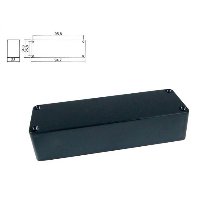 Pickup cover, 5-string no holes, mat black, 104,0x34,5x23,0mm