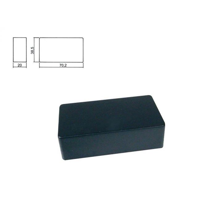 Pickup cover, humbucker, plastic mat black, 70,2x67,6x20,0mm, no holes