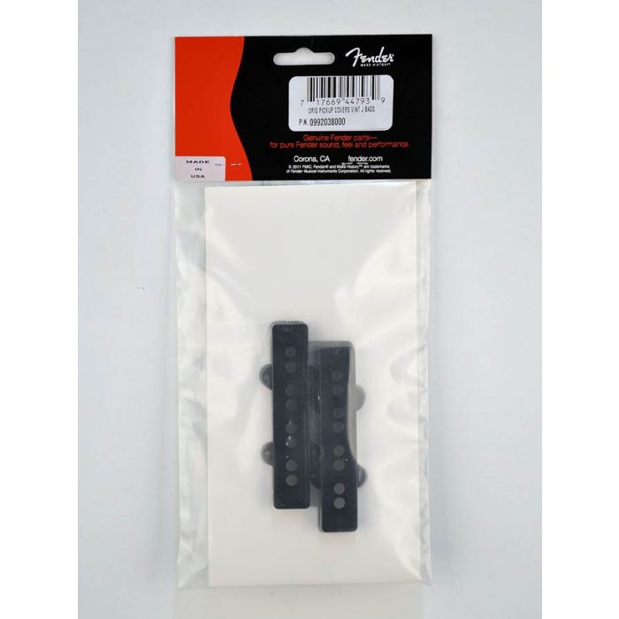 Fender Genuine Replacement Part pickup covers Jazz Bass black plastic set of 2