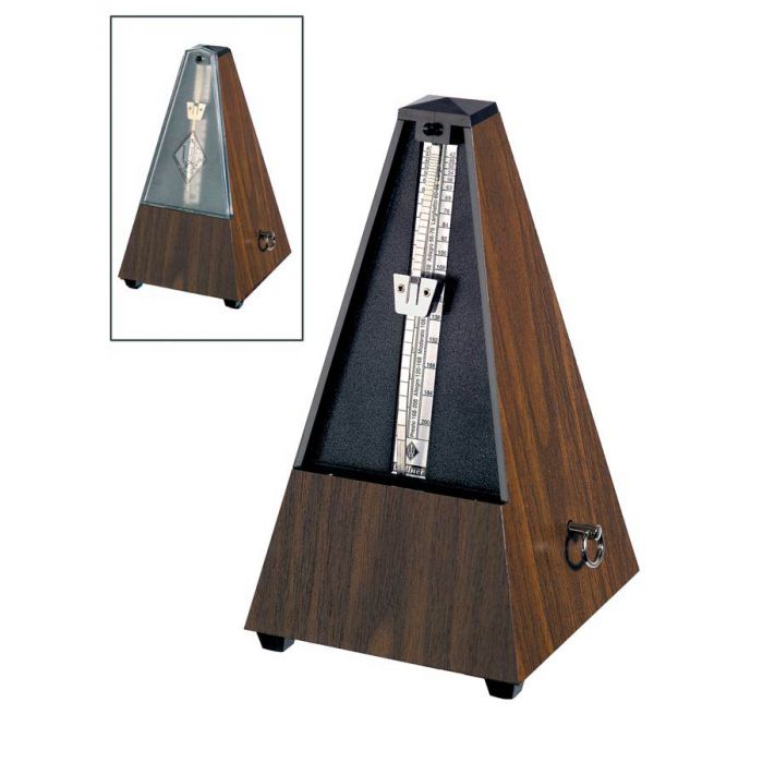 Wittner Maelzel metronoom, pyramide-model, kunststof, walnoot grain, zonder bel