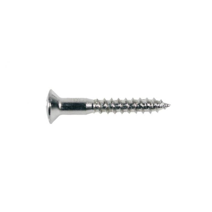 Screw, chrome, 3,5x25mm, 12pcs, oval countersunk