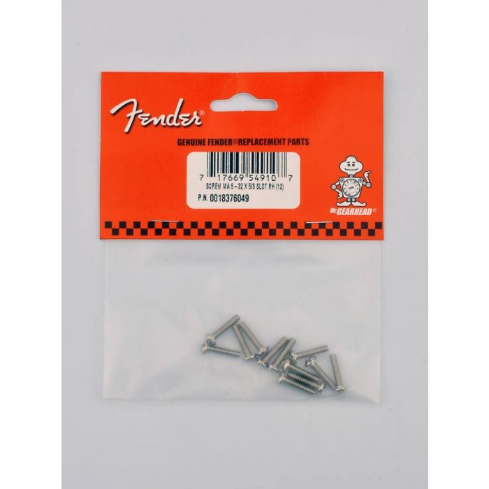 Fender Genuine Replacement Part pickup mounting screws slotted machine vintage '50s Tele 6-32 x 5/8 round head 12 pcs 