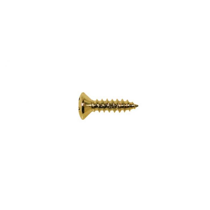 Screw, gold, 3x12mm, 12pcs, oval countersunk, tapping, for pickguard