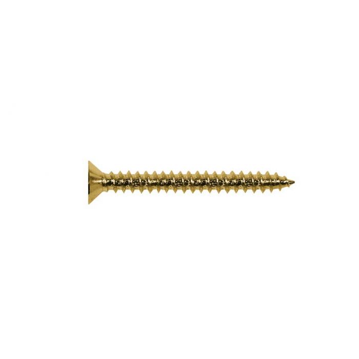 Screw, gold, 3,5x25mm, 12pcs, flat countersunk, tapping