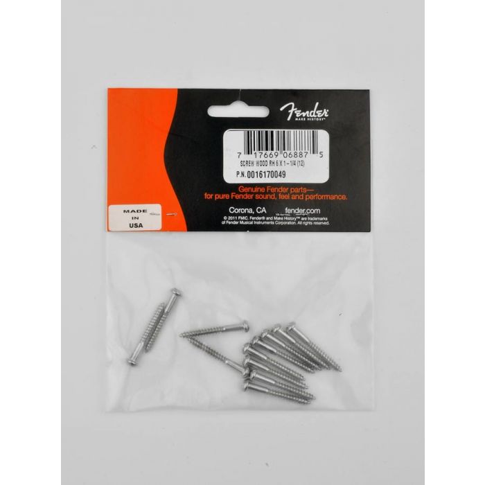 Fender Genuine Replacement Part bridge mounting screws vintage Strat 6 x 1-1/4 nickel 12 pcs 