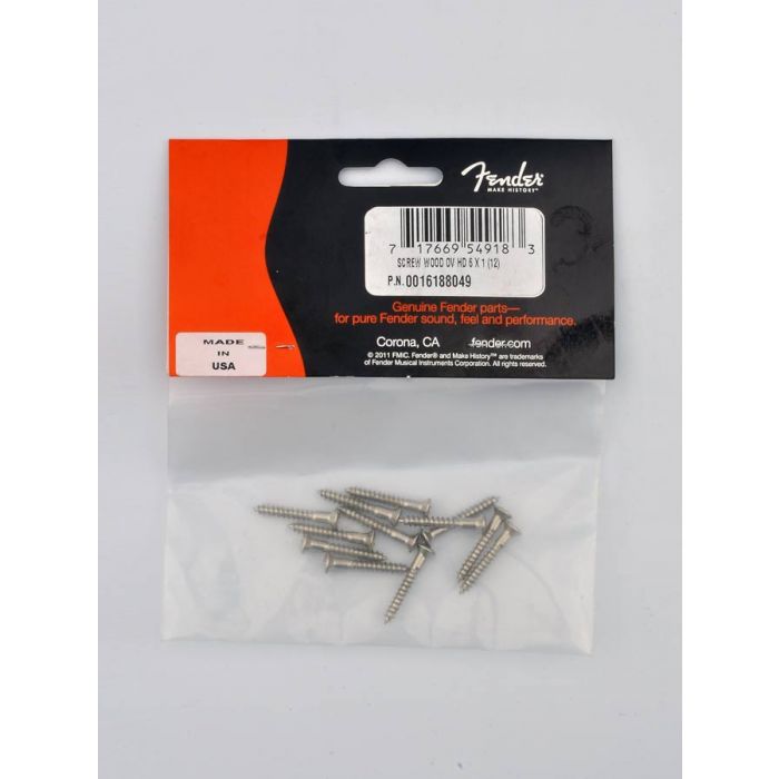 Fender Genuine Replacement Part strap button mounting screws 6 x 1 oval head chrome 12 pcs 
