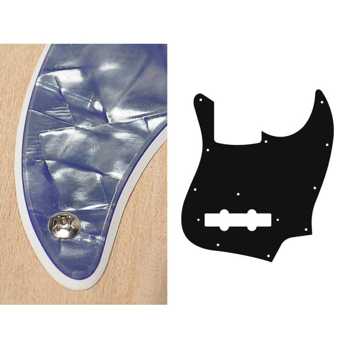 Pickguard Jazz bass, 3 ply, pearl violet, standard
