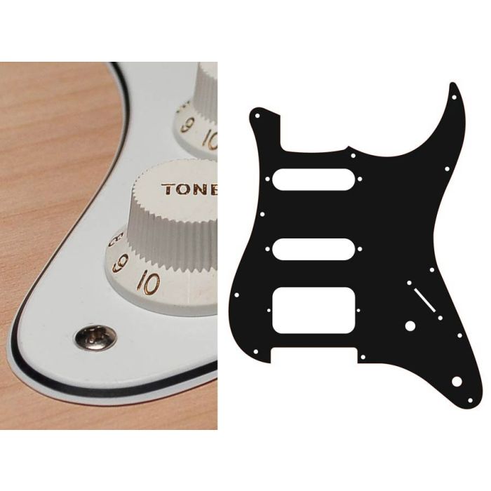 Pickguard Strat, 3 ply, pearl blue, SSH, 3 pot holes, 3-5 switch