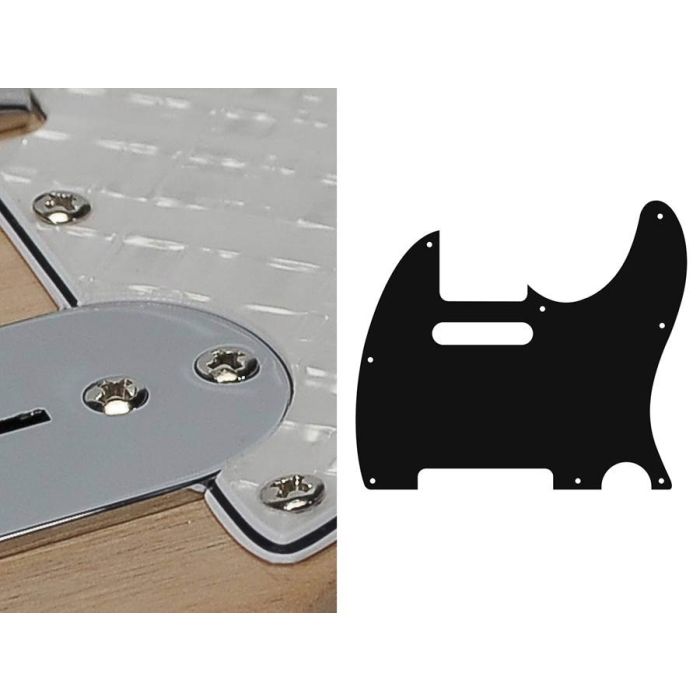 Pickguard Tele, 4 ply, pearl white webbing, standard